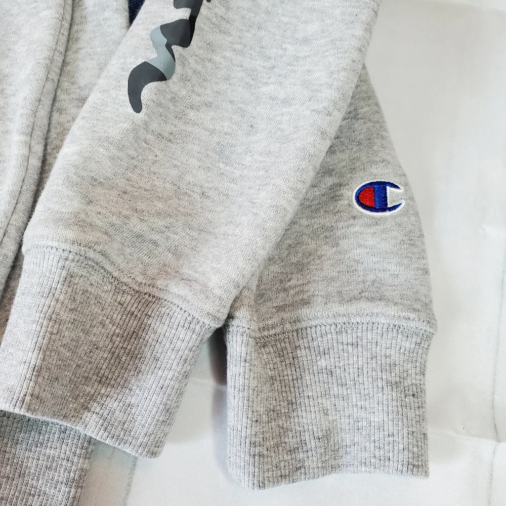 Champion Boys Gray & Camo Fleece Hoodie Sweatshirt Medium